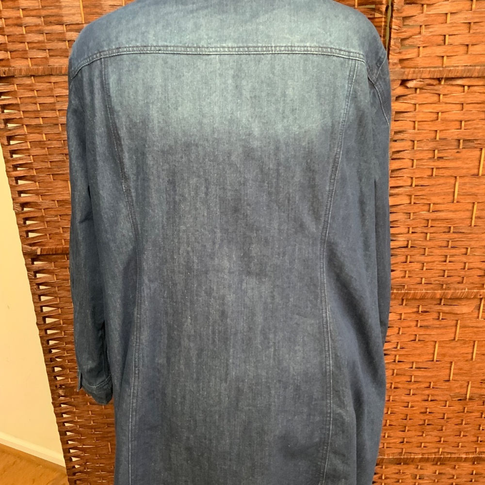 Agnes Orinda Denim Jacket Jean Shacket Size 4X Dark Blue RET $87.99 - Picture 12 of 16
